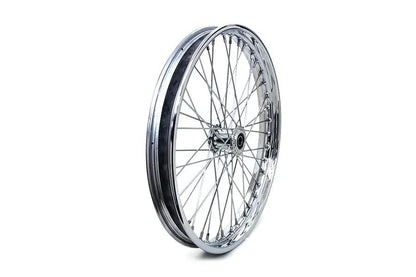 V-Twin 21 Inch x 1.85 Inch Front Spool Wheel - Chrome Finish for Harley Davidson Bikes by V-Twin