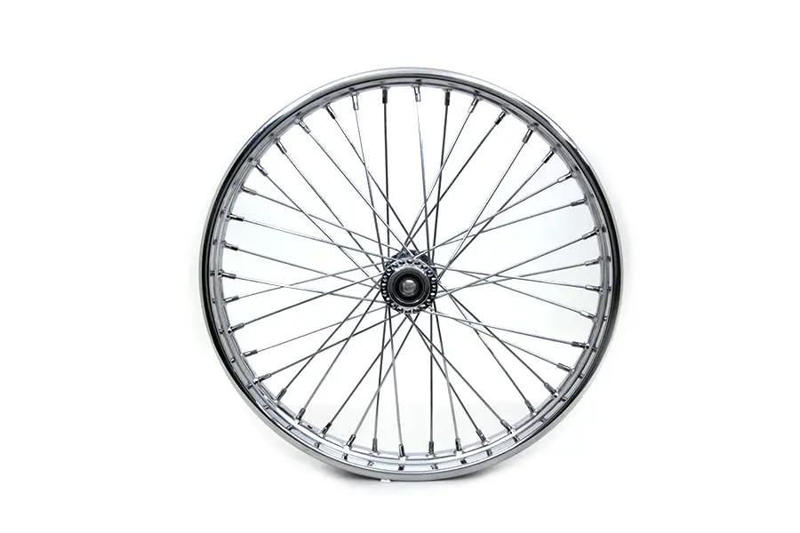 V-Twin 21 Inch x 1.85 Inch Front Spool Wheel - Chrome Finish for Harley Davidson Bikes by V-Twin