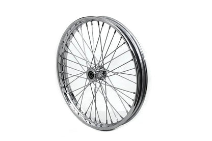 V-Twin 21 Inch x 1.85 Inch Front Spool Wheel - Chrome Finish for Harley Davidson Bikes by V-Twin