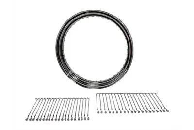 V-Twin 19 Inch x 2.50 Inch Chrome Wheel Rim and Spoke Kit for Harley Davidson XL Models by V-Twin