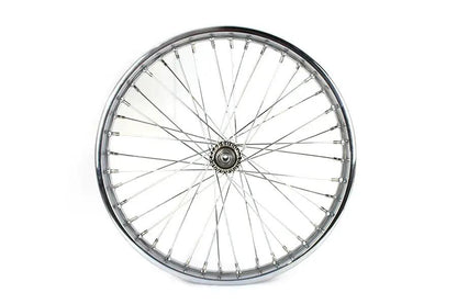 V-Twin Tourist Trophy 21 Inch x 1.85 Inch Spool Front Wheel with Chrome Spacers and Axle Compatibility by V-Twin