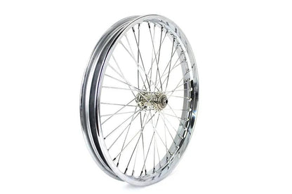 V-Twin Tourist Trophy 21 Inch x 1.85 Inch Spool Front Wheel with Chrome Spacers and Axle Compatibility by V-Twin