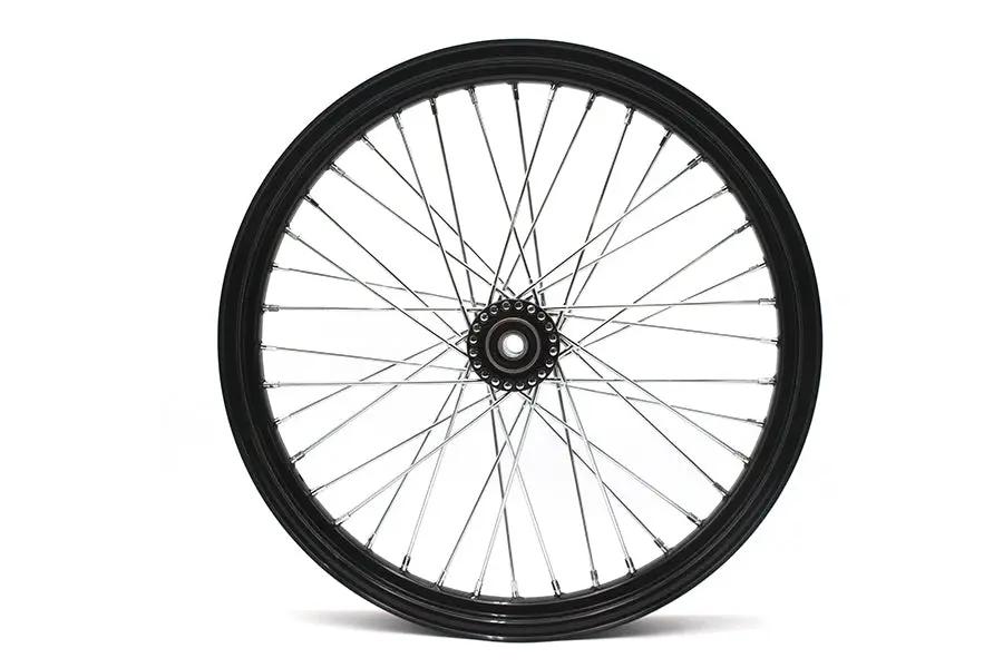 V-Twin 21 inch x 2.15 inch Front Spool Wheel Black - Show-Only Design, No Brake Rotor Flange by V-Twin