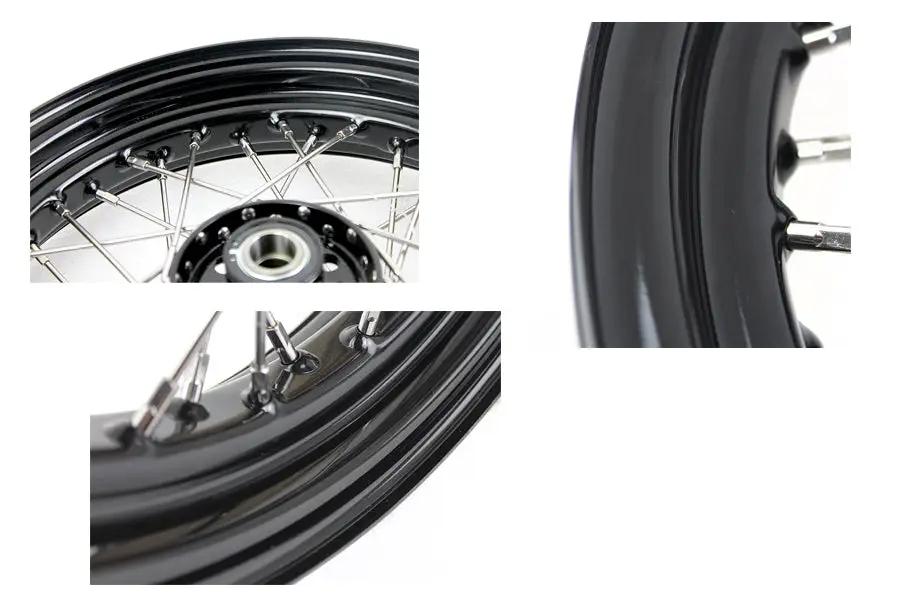 V-Twin 16 Inch x 3.00 Inch KH Type Star Hub Wheel Black for Harley Davidson FL (1948-1957) by V-Twin