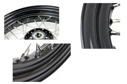 V-Twin 16 Inch x 3.00 Inch KH Type Star Hub Wheel Black for Harley Davidson FL (1948-1957) by V-Twin