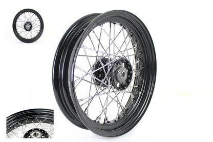 V-Twin 16 Inch x 3.00 Inch KH Type Star Hub Wheel Black for Harley Davidson FL (1948-1957) by V-Twin