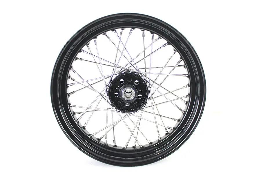 V-Twin 16 Inch x 3.00 Inch KH Type Star Hub Wheel Black for Harley Davidson FL (1948-1957) by V-Twin