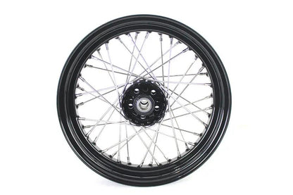 V-Twin 16 Inch x 3.00 Inch KH Type Star Hub Wheel Black for Harley Davidson FL (1948-1957) by V-Twin