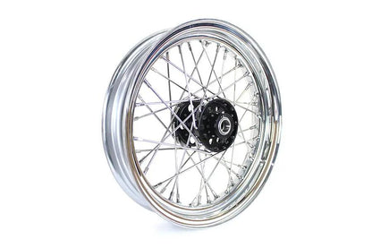 V-Twin 16 Inch x 3.00 Inch KH Type Star Hub Wheel Black for Harley-Davidson FL 1948-1957 by V-Twin