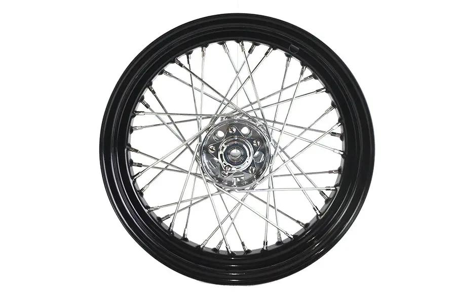 V-Twin 16 inch x 3.00 inch Replica KH Hub Wheel Black - Fits Harley Davidson EL 1936-1945 by V-Twin