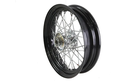 V-Twin 16 inch x 3.00 inch Replica KH Hub Wheel Black - Fits Harley Davidson EL 1936-1945 by V-Twin