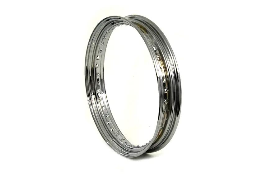 V-Twin 19 Inch x 2.50 Inch Drop Center Chrome Wheel Rim - Front by V-Twin