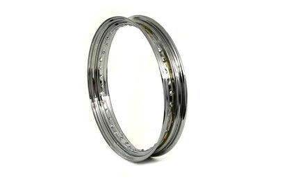 V-Twin 19 Inch x 2.50 Inch Drop Center Chrome Wheel Rim - Front by V-Twin