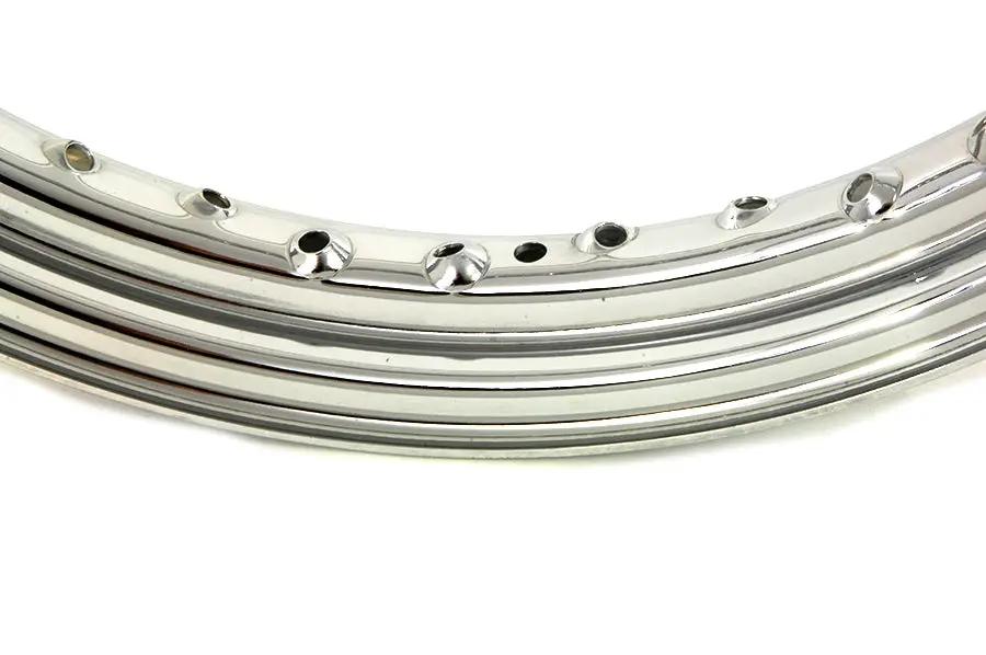 V-Twin 19 Inch x 2.50 Inch Drop Center Chrome Wheel Rim - Front by V-Twin