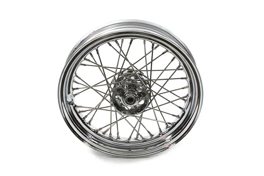 V-Twin 16 inch x 3.00 inch Replica Front or Rear Spoke Wheel for Harley Davidson EL and FL Models by V-Twin