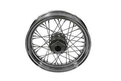 V-Twin 16 inch x 3.00 inch Replica Front Spoke Wheel with Polished Stainless Steel Spokes by V-Twin