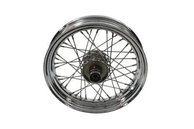 V-Twin 16 inch x 3.00 inch Replica Front Spoke Wheel with Polished Stainless Steel Spokes by V-Twin