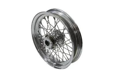 V-Twin 16 inch x 3.00 inch Replica Front Spoke Wheel with Polished Stainless Steel Spokes by V-Twin