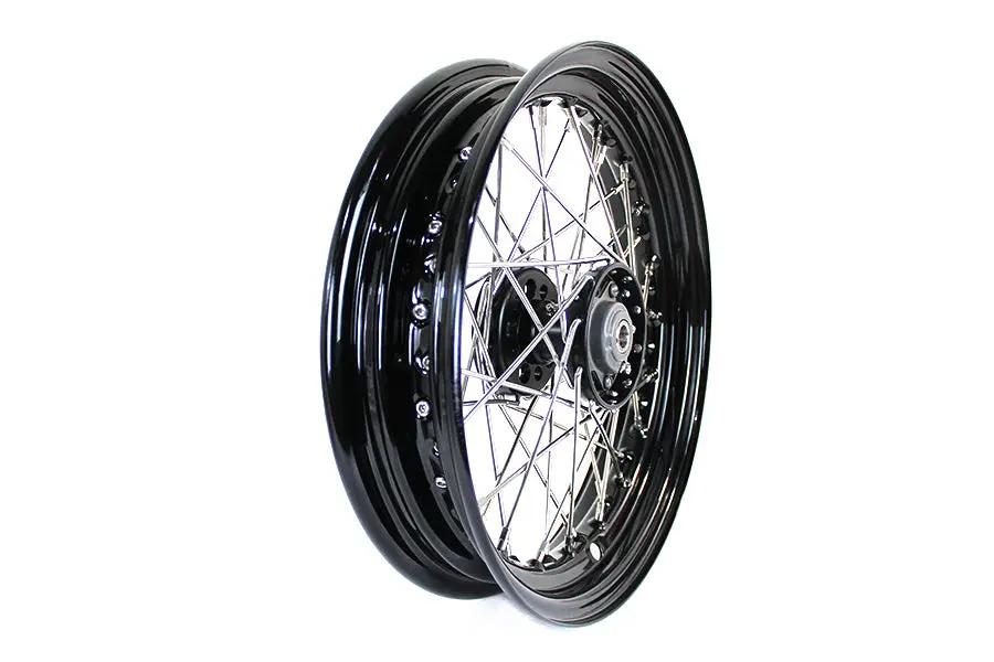 V-Twin 16 Inch x 3.00 Inch Replica Front or Rear Spoke Wheel for Harley Davidson FL Models by V-Twin