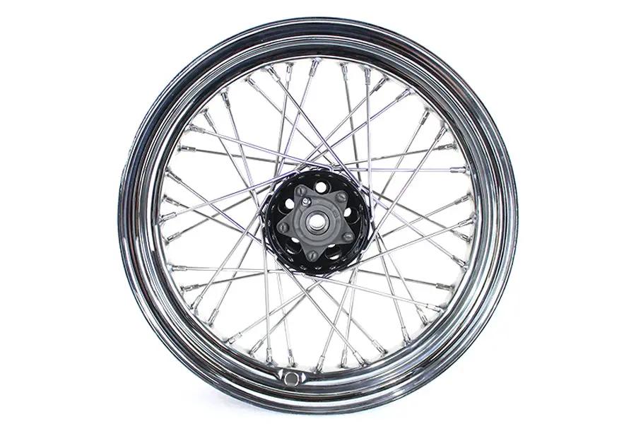 V-Twin 16 inch x 3.00 inch Replica Front or Rear Spoke Wheel for Harley Davidson EL and FL Models (Part #19472S) by V-Twin