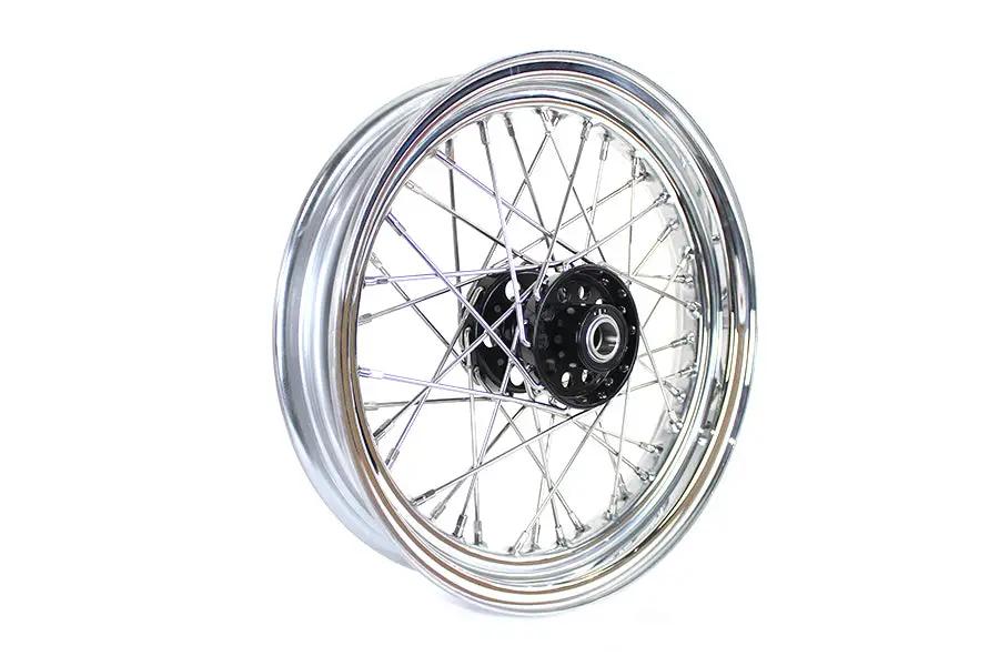V-Twin 16 inch x 3.00 inch Replica Front or Rear Spoke Wheel for Harley Davidson EL and FL Models (Part #19472S) by V-Twin