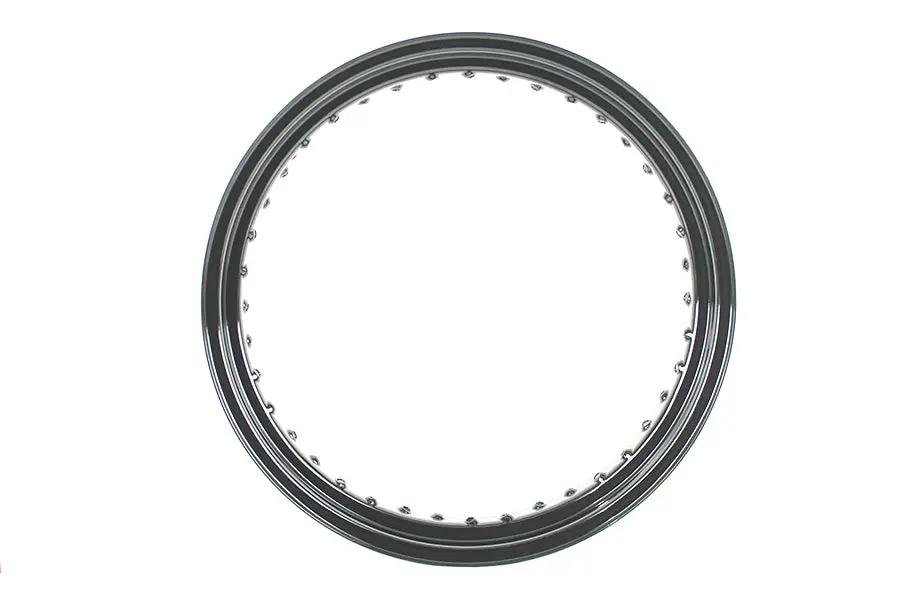 V-Twin 19 Inch x 3.0 Inch Drop Center Steel Rim Black - Part 11247B by V-Twin