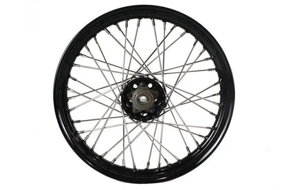 V-Twin 61064 18 Inch x 2.15 Inch KH Type Front or Rear Wheel with Black Star Hub and Polished Stainless Steel Spokes by V-Twin