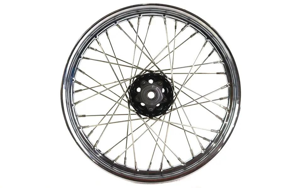 V-Twin 52-1231 18 Inch x 2.15 Inch KH Type Front or Rear Wheel with Black Star Hub and Chrome Rim by V-Twin
