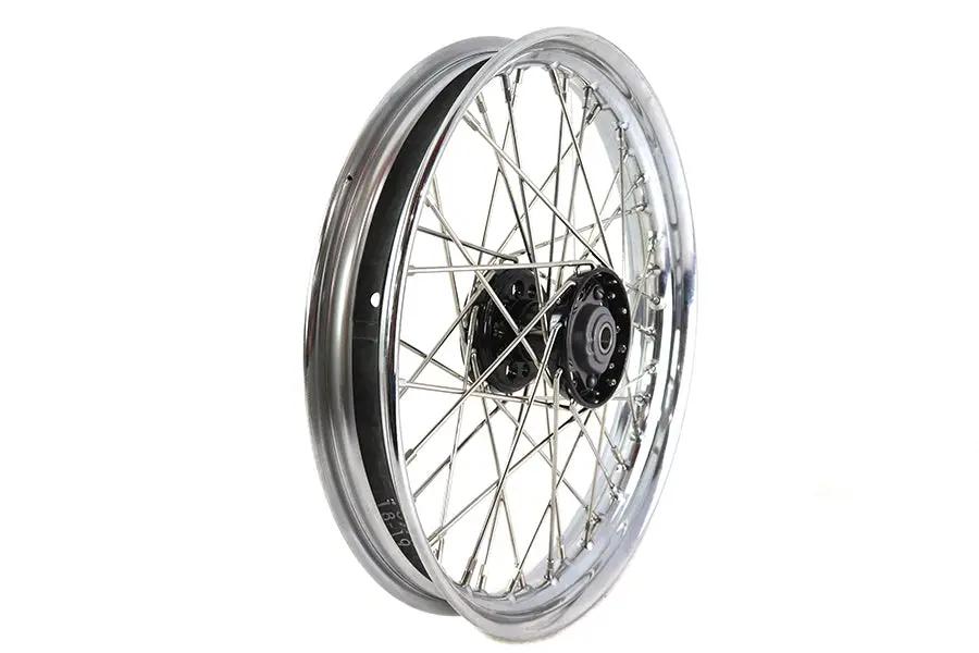 V-Twin 52-1231 18 Inch x 2.15 Inch KH Type Front or Rear Wheel with Black Star Hub and Chrome Rim by V-Twin