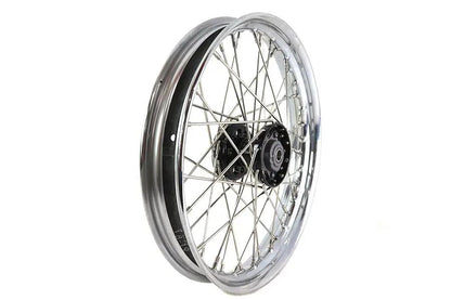 V-Twin 52-1231 18 Inch x 2.15 Inch KH Type Front or Rear Wheel with Black Star Hub and Chrome Rim by V-Twin