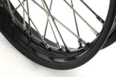 V-Twin 18 Inch x 2.15 Inch Front or Rear Spoke Wheel for Harley Davidson EL, UL, WL Models by V-Twin