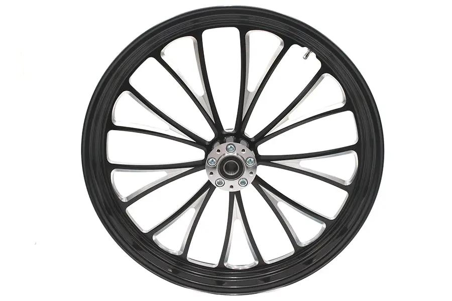 Ultima 37-662 Manhattan Front Wheel - 23 inch x 3.5 inch Black Cut for 1 Inch Axle and 2000-up Brake Discs by Ultima