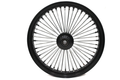 Ultima 37-532 23 Inch x 3.5 Inch King Spoke Front Wheel Black and Chrome for 1 Inch Axle and 2000-Up Brake Disc by Ultima