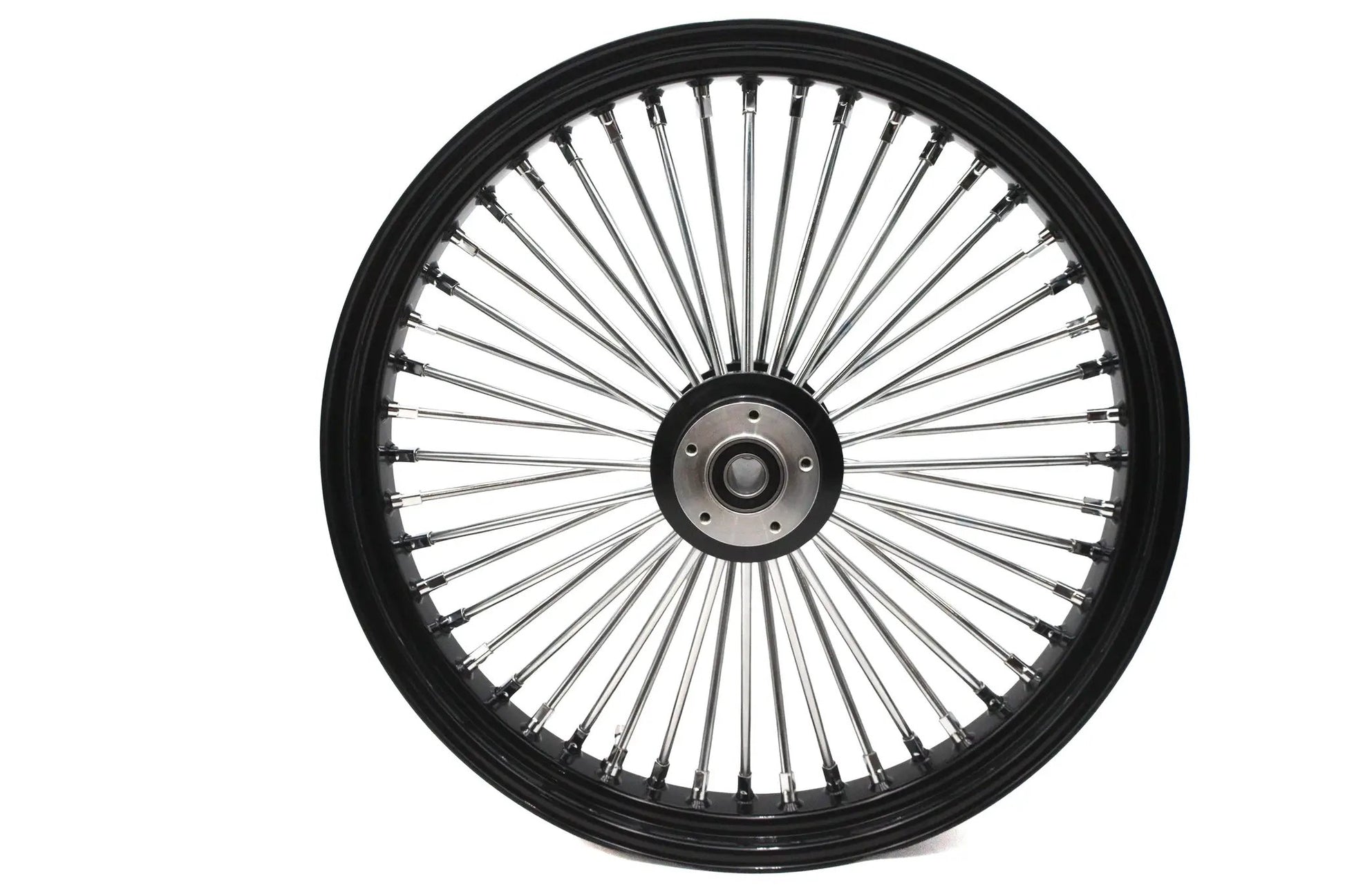 Ultima 37-532 23 Inch x 3.5 Inch King Spoke Front Wheel Black and Chrome for 1 Inch Axle and 2000-Up Brake Disc by Ultima
