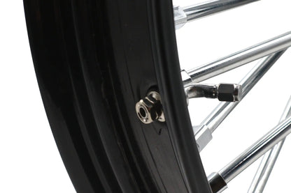 Ultima 37-532 23 Inch x 3.5 Inch King Spoke Front Wheel Black and Chrome for 1 Inch Axle and 2000-Up Brake Disc by Ultima