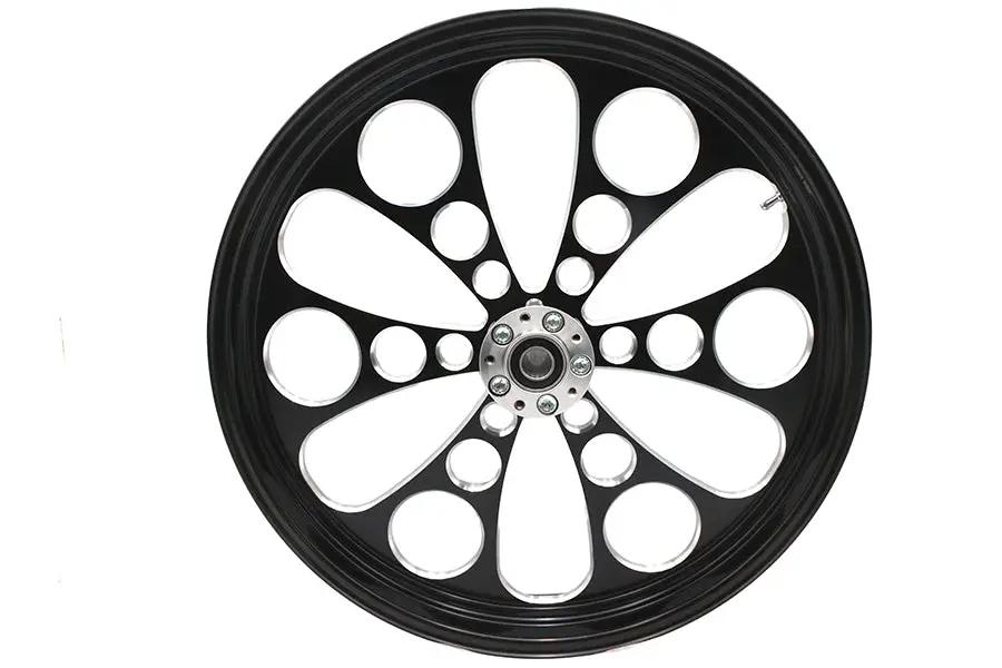 Ultima 37-642 Kool Kat Front Wheel for 1-Inch Axle and 2000+ Brake Disc - 23 Inch Diameter, Black Cut Finish by Ultima
