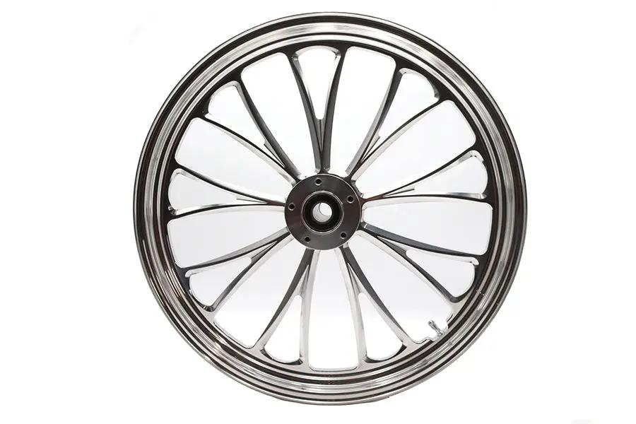 Ultima 37-621 21 inch x 2.15 inch Manhattan Front Wheel - Polished Aluminum for 1 inch Axle and 2000-Up Brake Disc by Ultima