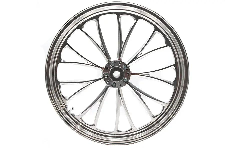 Ultima 37-621 21 inch x 2.15 inch Manhattan Front Wheel - Polished Aluminum for 1 inch Axle and 2000-Up Brake Disc by Ultima