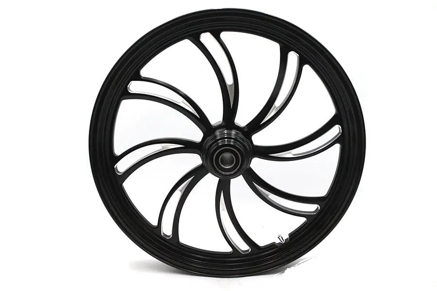 Ultima 37-824 Vortex Front Wheel - 21 inch x 2.15 inch Black Cut for 1 inch Axle and 2000-Up Brake Disc by Ultima
