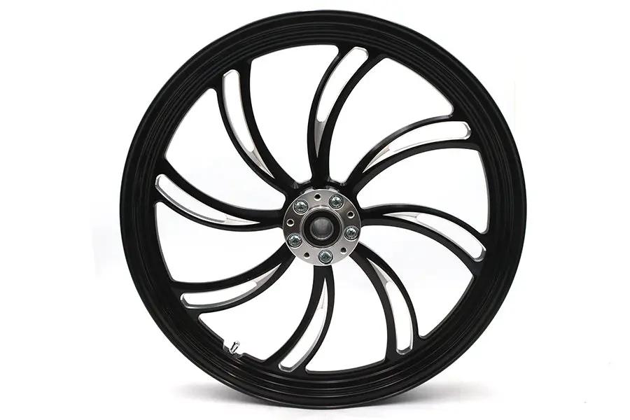 Ultima 37-824 Vortex Front Wheel - 21 inch x 2.15 inch Black Cut for 1 inch Axle and 2000-Up Brake Disc by Ultima
