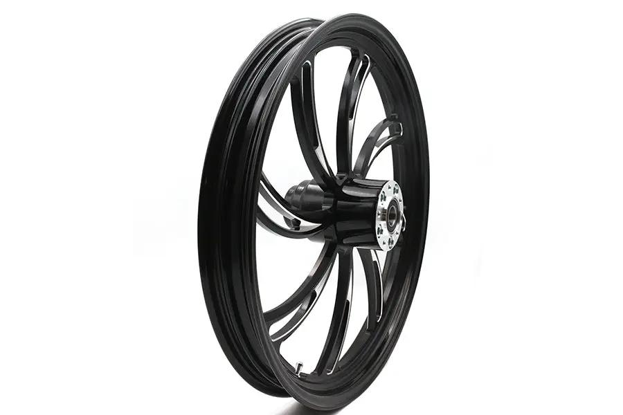Ultima 37-824 Vortex Front Wheel - 21 inch x 2.15 inch Black Cut for 1 inch Axle and 2000-Up Brake Disc by Ultima