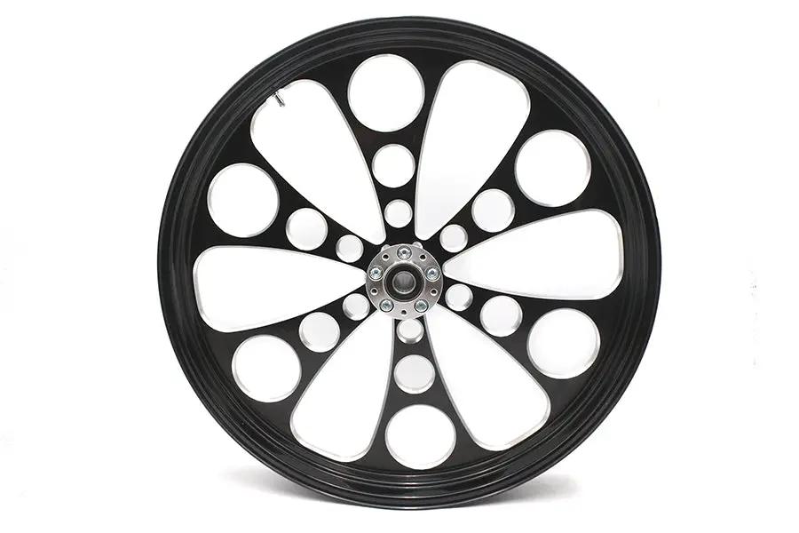 Ultima Kool Kat 26 inch x 3.5 inch Front Wheel - Black Cut Aluminum for Custom Bikes by Ultima