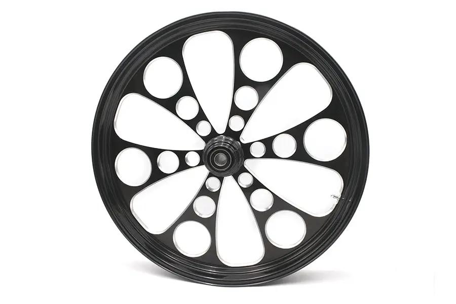 Ultima Kool Kat 26 inch x 3.5 inch Front Wheel - Black Cut Aluminum for Custom Bikes by Ultima