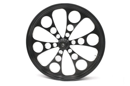 Ultima Kool Kat 26 inch x 3.5 inch Front Wheel - Black Cut Aluminum for Custom Bikes by Ultima