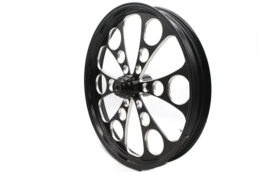 Ultima Kool Kat 26 inch x 3.5 inch Front Wheel - Black Cut Aluminum for Custom Bikes by Ultima