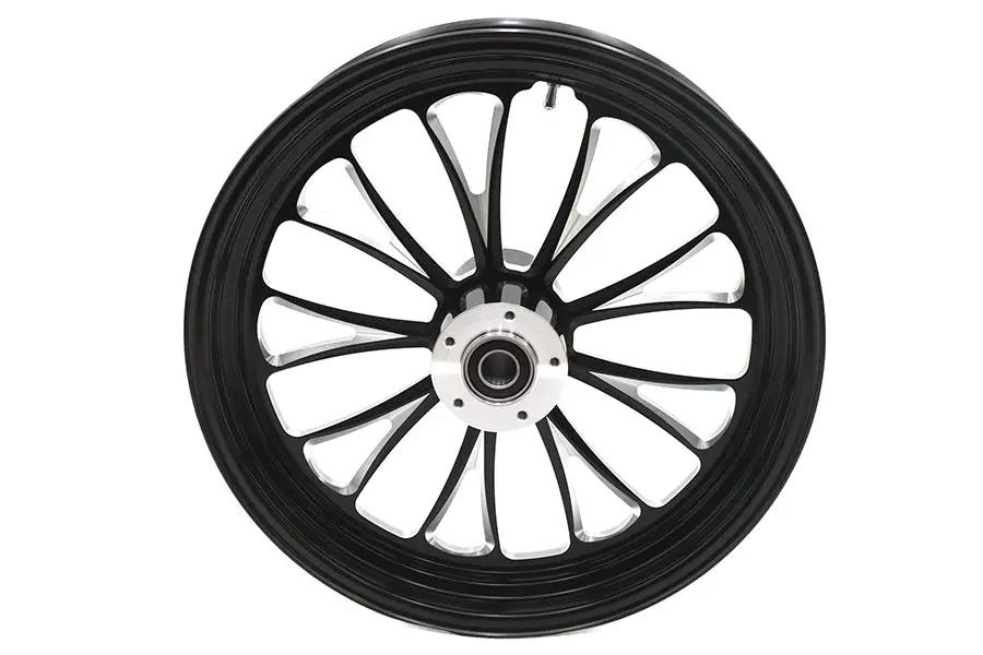 Ultima 37-669 18 Inch x 3.5 Inch Manhattan Front Wheel with Black Cut Finish for 1 Inch Axle and 2000-Up Brake Disc by Ultima