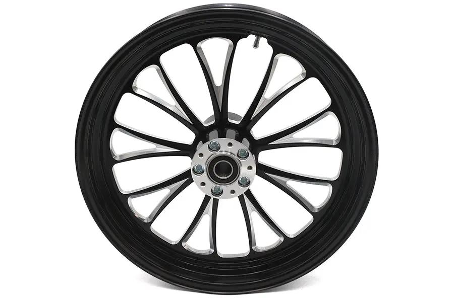 Ultima 37-669 18 Inch x 3.5 Inch Manhattan Front Wheel with Black Cut Finish for 1 Inch Axle and 2000-Up Brake Disc by Ultima