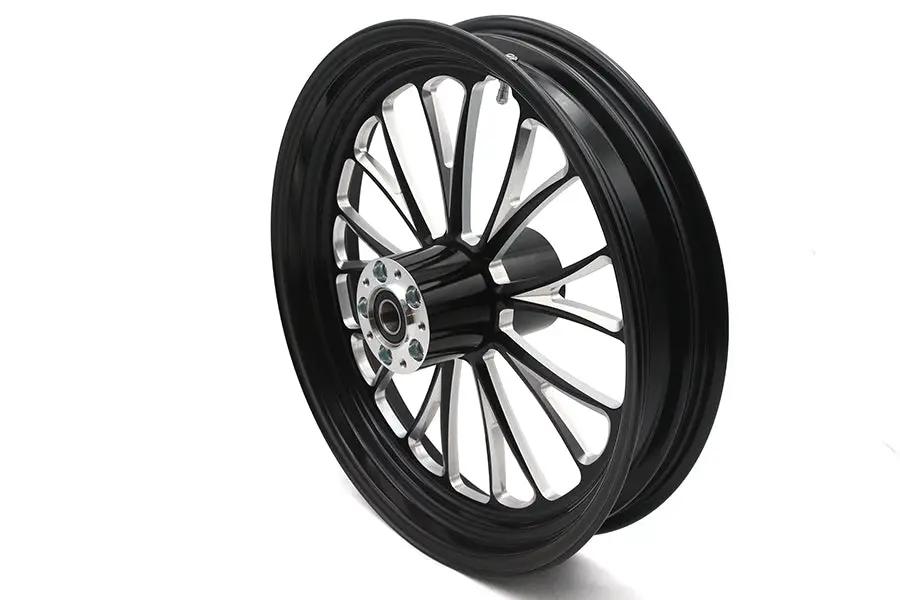 Ultima 37-669 18 Inch x 3.5 Inch Manhattan Front Wheel with Black Cut Finish for 1 Inch Axle and 2000-Up Brake Disc by Ultima