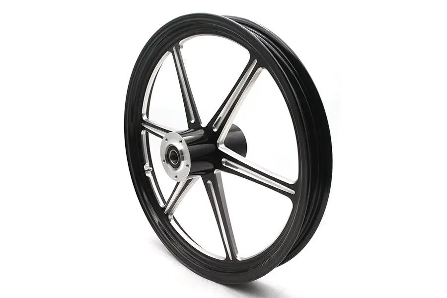 Ultima 37-931 21 Inch x 2.15 Inch Revolver Front Wheel in Black Cut Finish by Ultima
