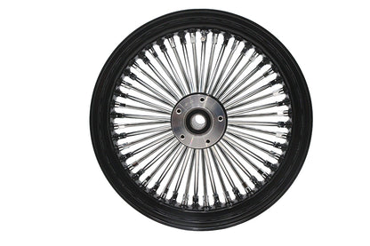 Ultima 37-537 16-Inch x 3.5-Inch King Spoke Front Wheel, Black and Chrome